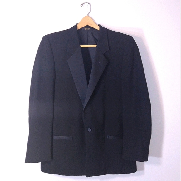 Vintage Pierre Cardin Single Breasted Tuxedo Jacket with Satin Lapel and lining